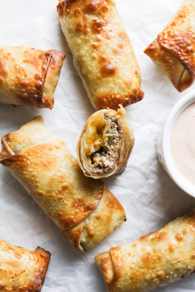 cheeseburger egg rolls
