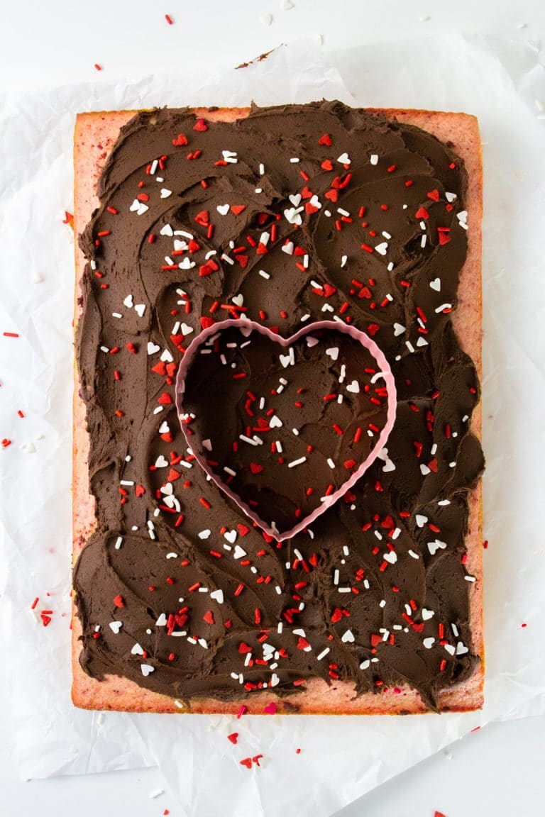 Chocolate-Covered Strawberry Sheet Cake